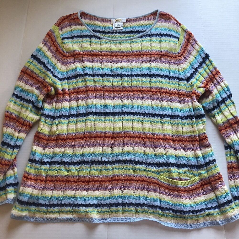 Talbots Colorful Stripe Pullover Sweater Sz 2XP A2081